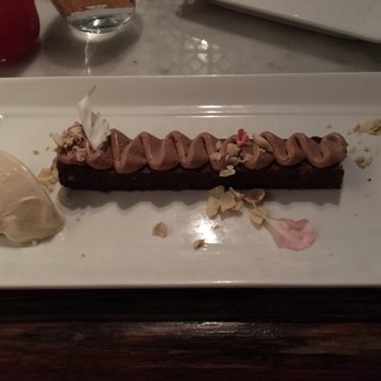 Pearl Diver - Chocolate ganache cake with hazelnut gelato. Brownie like consistency and very rich! - Seafood Near Me - Toronto, Ontario