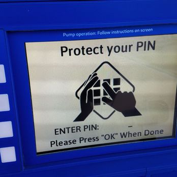 Exxon Timewise - a blue atm machine with a sign that reads protect your pin enter pin please press on when done - Convenience Stores Near Me - Houston, Texas Exxon Timewise - a blue atm machine with a sign that reads protect your pin enter pin please press on when done - Convenience Stores Near Me - Houston, Texas