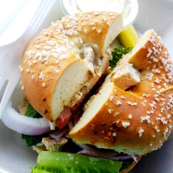 Bagel Bistro - Bagel Bistro -- chicken salad bagel sandwich -- not much meat, and confused as to why they used broken toothpicks? - Bagels Near Me - West Chester, Pennsylvania Bagel Bistro - Bagel Bistro -- chicken salad bagel sandwich -- not much meat, and confused as to why they used broken toothpicks? - Bagels Near Me - West Chester, Pennsylvania