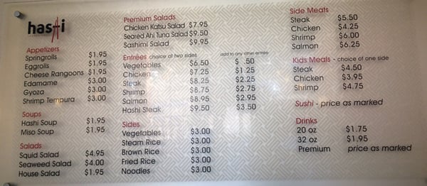 Menu photo 2 Hashi Teppan Grill Abilene, TX Menu photo 2 Hashi Teppan Grill Abilene, TX