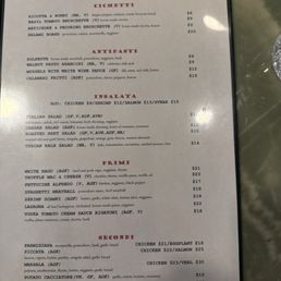 Menu, summer 2025