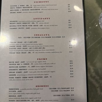 Cucciolo Famiglia  - Menu, summer 2025 - Italian Near Me - Durham, North Carolina