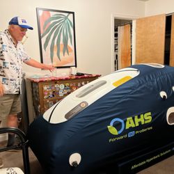 Affordable Hyperbaric Solutions - That's me with a Forward 90 Pro - it's a 1,5 ata Soft shell hyperbaric chamber that's the Best in Class - BY FAR!