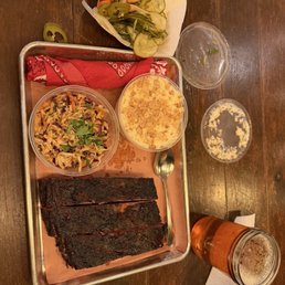 Pork Ribs Al Pastor, Macha Cole Slaw, Banana Pudding, pickle chips. Pork Ribs Al Pastor, Macha Cole Slaw, Banana Pudding, pickle chips.