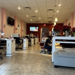 Inside of nail salon Inside of nail salon