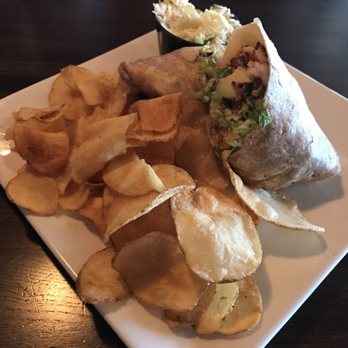 Karvers Grille - Shrimp and avocado wrap with freshly made potato chips. - American Near Me - Holbrook, New York Karvers Grille - Shrimp and avocado wrap with freshly made potato chips. - American Near Me - Holbrook, New York
