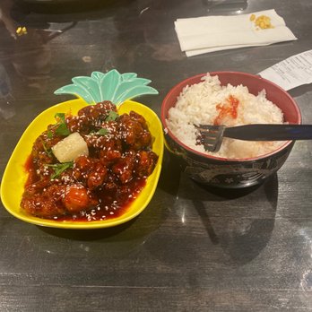 Dragon Flame Chinese Grill - Pineapple Chicken with Rice - Noodles Near Me - Tempe, Arizona Dragon Flame Chinese Grill - Pineapple Chicken with Rice - Noodles Near Me - Tempe, Arizona