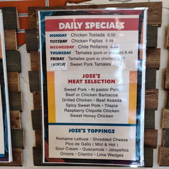 Jose's Cafe Mexican Food - Menu 11/2020 - Mexican Near Me - Ephraim, Utah