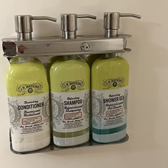 Holiday Inn Express Anchorage - No more samples- shampoo, conditioner and body wash bottles in shower - Hotels Near Me - Anchorage, Alaska