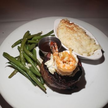 The Derby - Bacon-wrapped filet mignon with a side of garlic mashed potatoes - Steakhouses Near Me - Arcadia, California The Derby - Bacon-wrapped filet mignon with a side of garlic mashed potatoes - Steakhouses Near Me - Arcadia, California