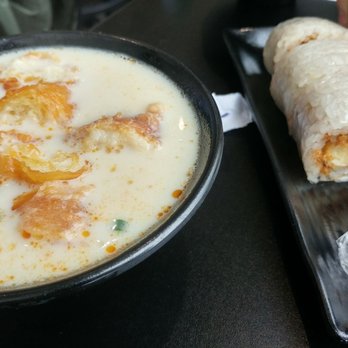 Dumpling Specialist - L: savory soy milk, R: filled sticky rice - Dim Sum Near Me - San Francisco, California