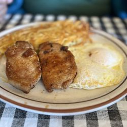 The Train Depot - Porkchops w/over easy eggs