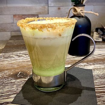 Yaz's Table - Pistachio latte with baklava dust rim - Breakfast & Brunch Near Me - Abington, Massachusetts Yaz's Table - Pistachio latte with baklava dust rim - Breakfast & Brunch Near Me - Abington, Massachusetts