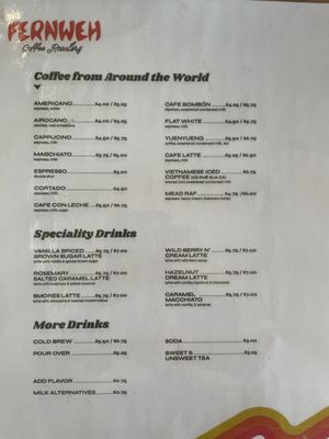 Menu photo 2 Fernweh Coffee Roastery Mary Esther, FL