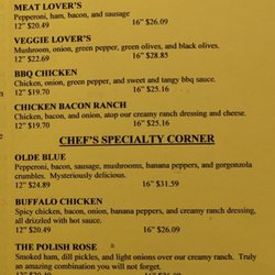 Specialty pizzas, as of January 21, 2023