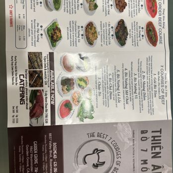 Thien An Bo 7 Mon - Menu - Vietnamese Near Me - Rosemead, California
