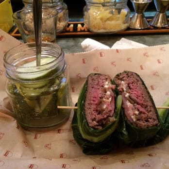 Bareburger - Hell's Kitchen - Elk blue in a collard green wrap - Burgers Near Me - New York, New York