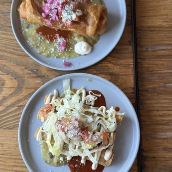 Panxa Cocina - Chicken tinga chimichanga and short rib taquitos - Cocktail Bars Near Me - Long Beach, California