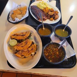 Half slab of ribs and quesabirria entreese. Half slab of ribs and quesabirria entreese.