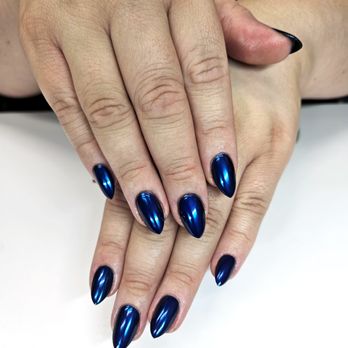 Bare Method Studio - Blue chrome Apres Gel-X - Nail Technicians Near Me - Culver City, California
