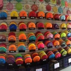 SDSF pro shop at Kit Carson Park Disc Golf Course offers a wide variety of discs including Innova, Discraft, Latitude 64, & MVP!