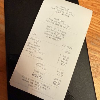 Oasis Cafe - Bill - New American Near Me - Salt Lake City, Utah Oasis Cafe - Bill - New American Near Me - Salt Lake City, Utah