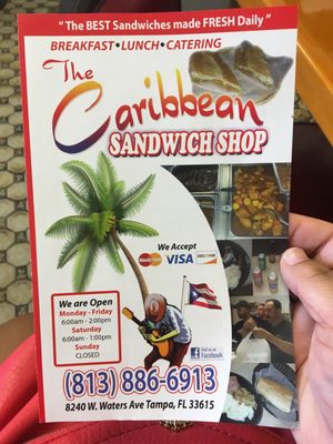 Menu photo 3 Caribbean Sandwich Shop Tampa, FL Menu photo 3 Caribbean Sandwich Shop Tampa, FL