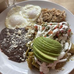 Patty & Pablo's - Chilaquiles with chicken and eggs over easy