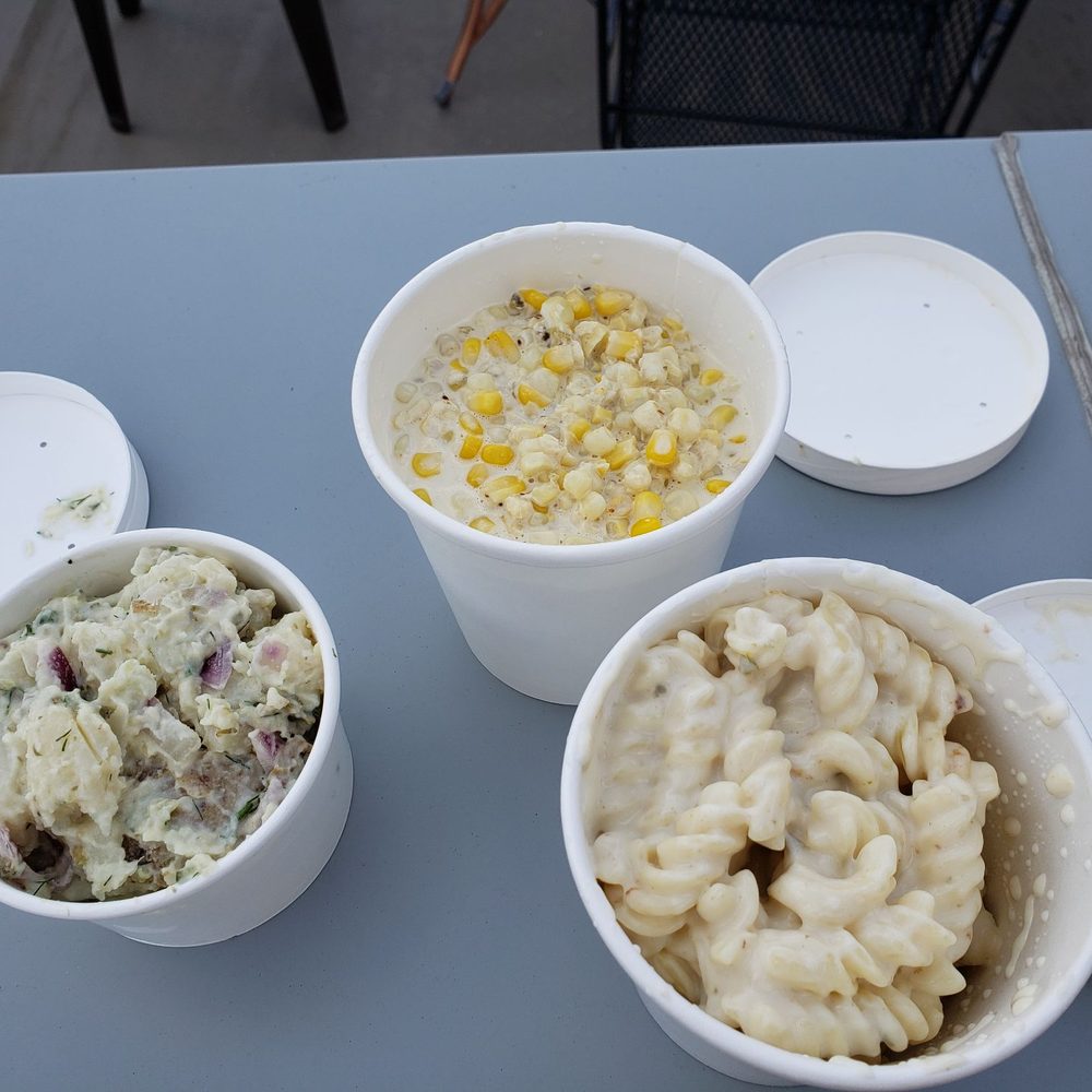 ZIG ZAG BBQ - Sides: Potato salad (sm) Esquites (med) Queso Mac (med) - Barbeque Near Me - Philadelphia, Pennsylvania ZIG ZAG BBQ - Sides: Potato salad (sm) Esquites (med) Queso Mac (med) - Barbeque Near Me - Philadelphia, Pennsylvania