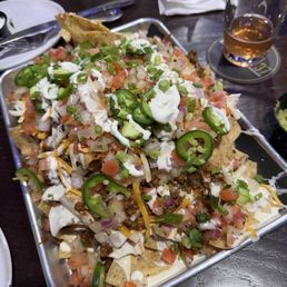Nachos with ground beef. Nachos with ground beef.