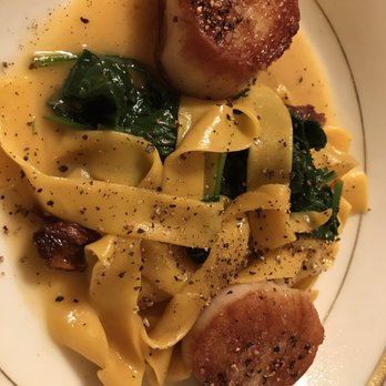 Whispers - Sea scallops with spinach and pasta appetizer special. Best sea scallops I've ever had!!! - American Near Me - Spring Lake, New Jersey Whispers - Sea scallops with spinach and pasta appetizer special. Best sea scallops I've ever had!!! - American Near Me - Spring Lake, New Jersey