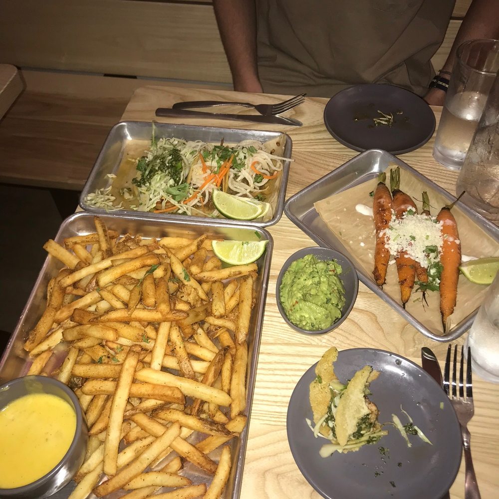 XO Taco - Macho Fries (my favorite thing on the menu!!!) and Street Carrots + General Tso's Shrimp (was something different before) - Tacos Near Me - Syracuse, New York XO Taco - Macho Fries (my favorite thing on the menu!!!) and Street Carrots + General Tso's Shrimp (was something different before) - Tacos Near Me - Syracuse, New York
