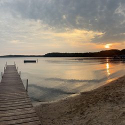 Kavanaugh's Sylvan Lake Resort - Lovely sand beach. You can see a floating area to swim to to tan.
