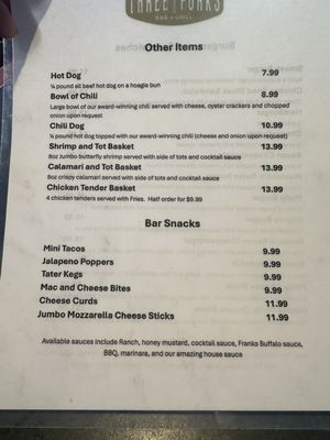 Menu photo 1 Three Forks Bar & Grill Hill City, SD