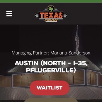 Texas Roadhouse - This will help eliminate your waiting time. - Steakhouses Near Me - Pflugerville, Texas Texas Roadhouse - This will help eliminate your waiting time. - Steakhouses Near Me - Pflugerville, Texas