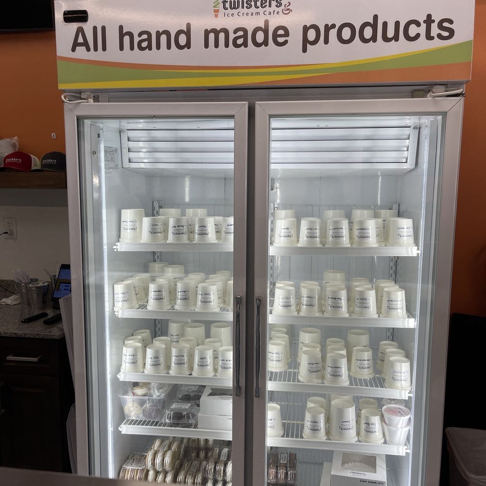 Twisters Ice Cream Cafe - Refrigerator for to go orders - Ice Cream & Frozen Yogurt Near Me - Palm Coast, Florida Twisters Ice Cream Cafe - Refrigerator for to go orders - Ice Cream & Frozen Yogurt Near Me - Palm Coast, Florida