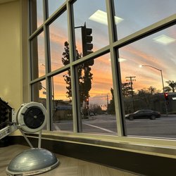 LA Fitness - Early morning work out looking out to a beautiful sunrise