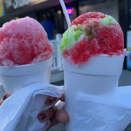 Watermelon and lime (right) and Strawberry Daiquiri (left)