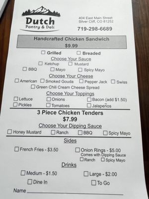 Menu photo 2 Dutch Pantry and Deli Westcliffe, CO Menu photo 2 Dutch Pantry and Deli Westcliffe, CO