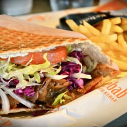 German Doner Kebab - Doner Kebab Sandwich and Chips