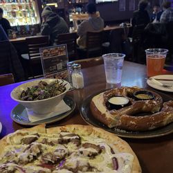 Jumbo Pretzel, Brussels Sprouts, Chimichurri Steak Pizza
