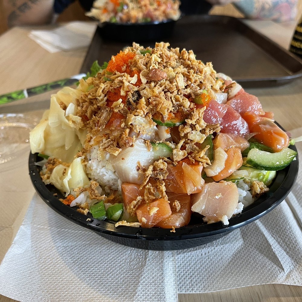 PokiNometry - Mountain of poke in this medium bowl. Fresh and delicious. You can skip on the wonton chips. - Japanese Near Me - Anaheim, California PokiNometry - Mountain of poke in this medium bowl. Fresh and delicious. You can skip on the wonton chips. - Japanese Near Me - Anaheim, California