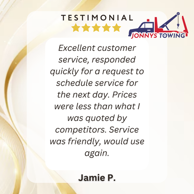 Thank you to all our customers! - We tow all vehicles! Call us for fast 25 Min ETA. Flatbed Towing & Emergency Roadside Assistance Battery Jump Lockouts Flat Tires Fuel
