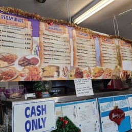 Menu as of December 2020.