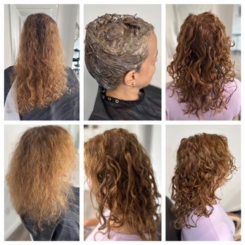 James M McNally - Dry curly hair cut          Single process color.   Dark blonde root's to End's - Hair Stylists Near Me - Manhattan, New York