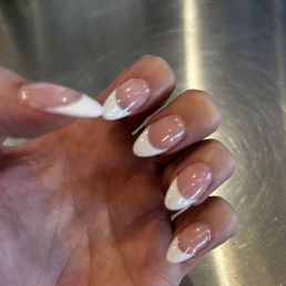 Acrylic French tip nails
