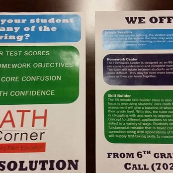 Math Corner - Some services offered - Tutoring Centers Near Me - Las Vegas, Nevada