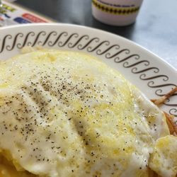 Waffle House - 2 Eggs with hash Hashbrowns Scattered "all The Way"