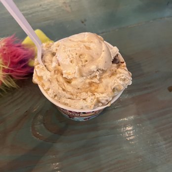 Ice and Cream Creamery - Two scopes salted caramel and brownie caramel - Ice Cream & Frozen Yogurt Near Me - St. Pete Beach, Florida