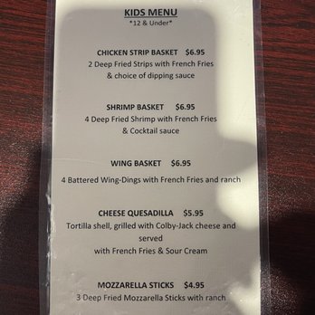 Sixth & Main Bar & Grill - Kids menu - American Near Me - Evart, Michigan